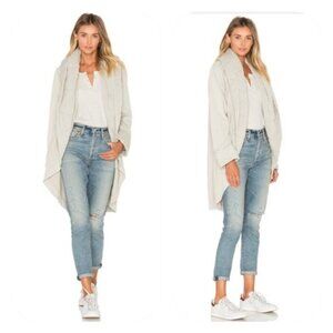 Young Fabulous & Broke cream long line open front quilted blanket cardigan